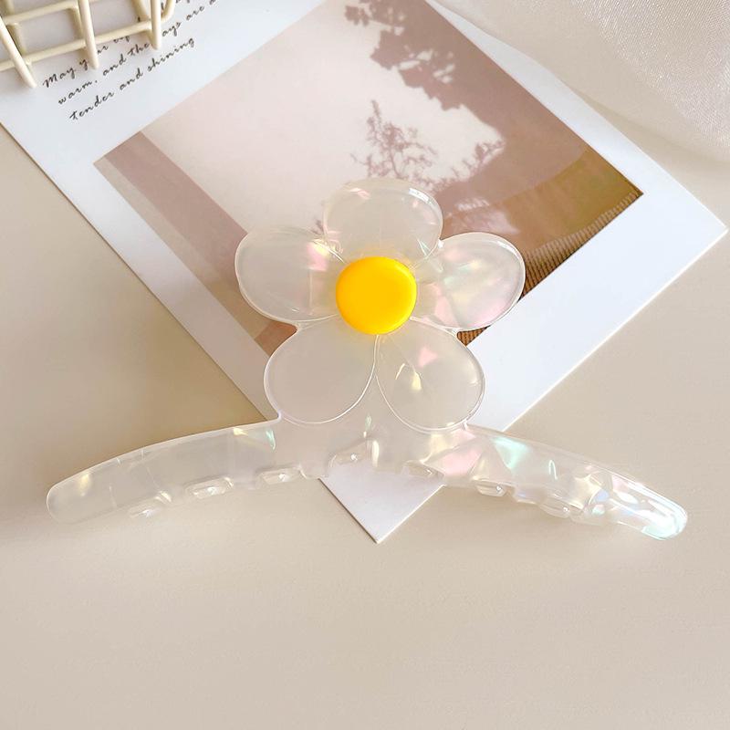 

Xiaweiyi Fresh Floral Hair Claw Clip: Super Fairy, Simple, Large Shark Clip for Ponytails and Updos