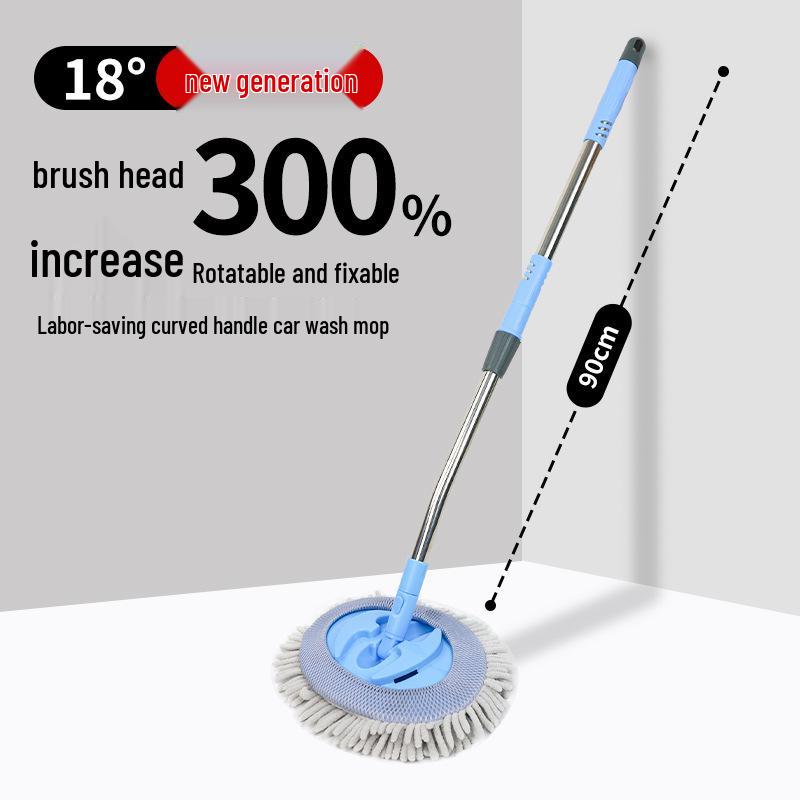 Curved Soft Bristle Telescopic Car Wash Mop & Brush
