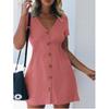 Women'S Short Spring And Summer Styles Sexy Fashionable Casual Vacation Daily Short Sleeved Satin Suspender Dress