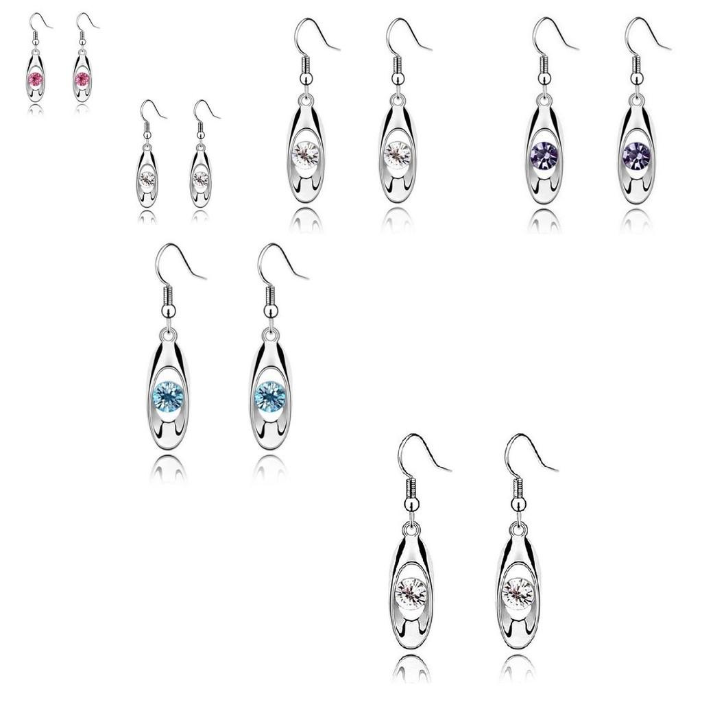 Unique Water Drop Alloy Earrings With Waterstone Embellishments For Women