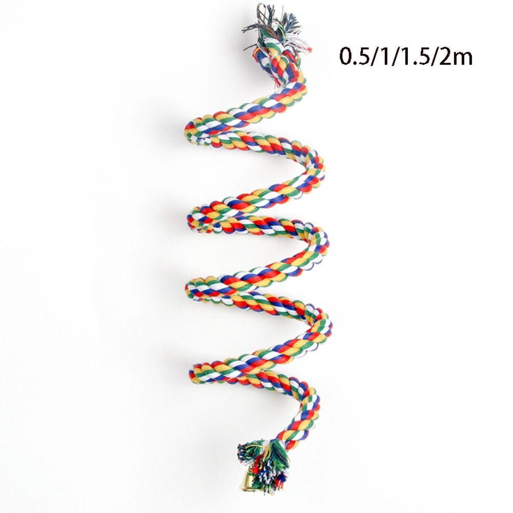 Cotton Bird Cage Toy Hanging Parrot Swing Climbing Standing Toys Bird Perch Toy  Small Animal