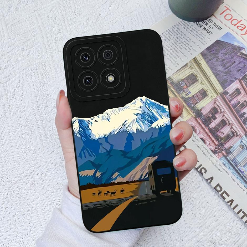 For Honor X8a X8b Cases Cute Dinosaur Leopard Print Liquid Silicone Protective Cover For Honor X8A Honor X8B 6.7 Inches Fundas