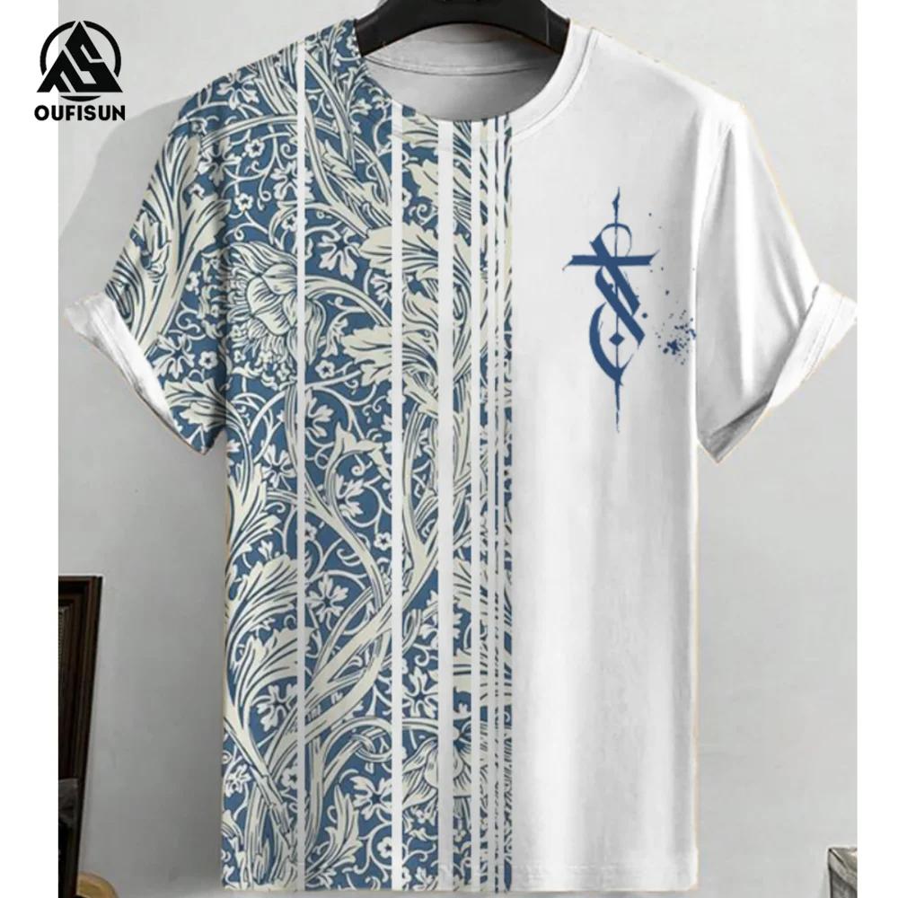 

Винтажная мужская футболка, летняя повседневная одежда для мужчин, топы с короткими рукавами и принтом в полоску, модная толстовка с круглым вырезом, повседневные футболки 4XL