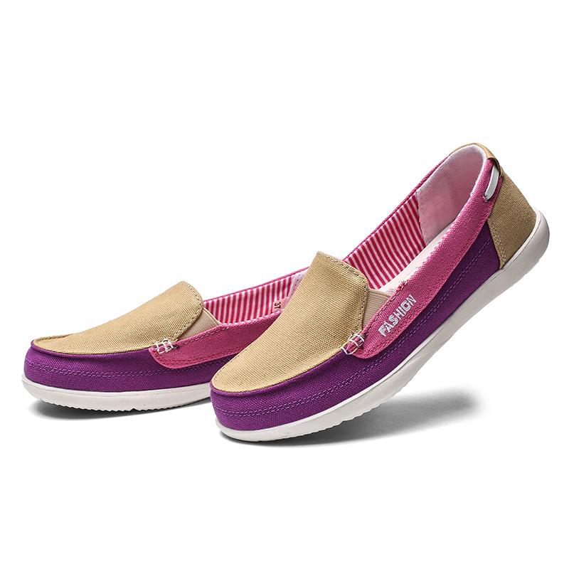 Mode Frauen Leinwand Freizeitschuhe Loafers Slip On Driving Schuhe Mokassins Frauen Wohnungen Schuhe