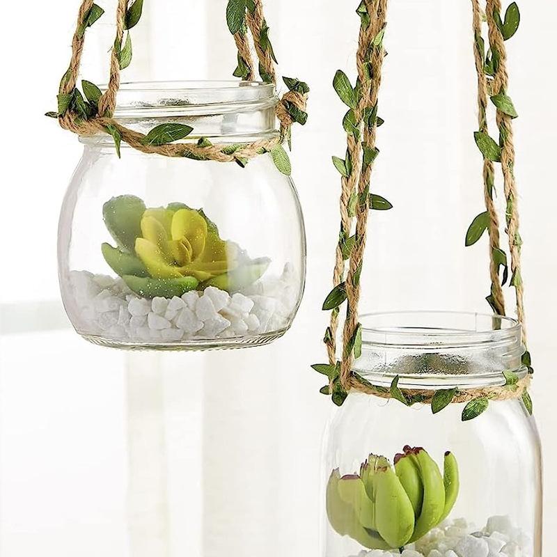 Simulation Green Leaf Hemp Rope, Simulation Rattan Woven Wax Rope, Kindergarten Diy Handmade Decorative Materials