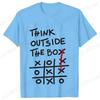 Retro Men's T-Shirt Think Outside The Box Print Short Sleeve T-Shirt Summer Casual Tees Top Loose Oversized T-Shirt for Men