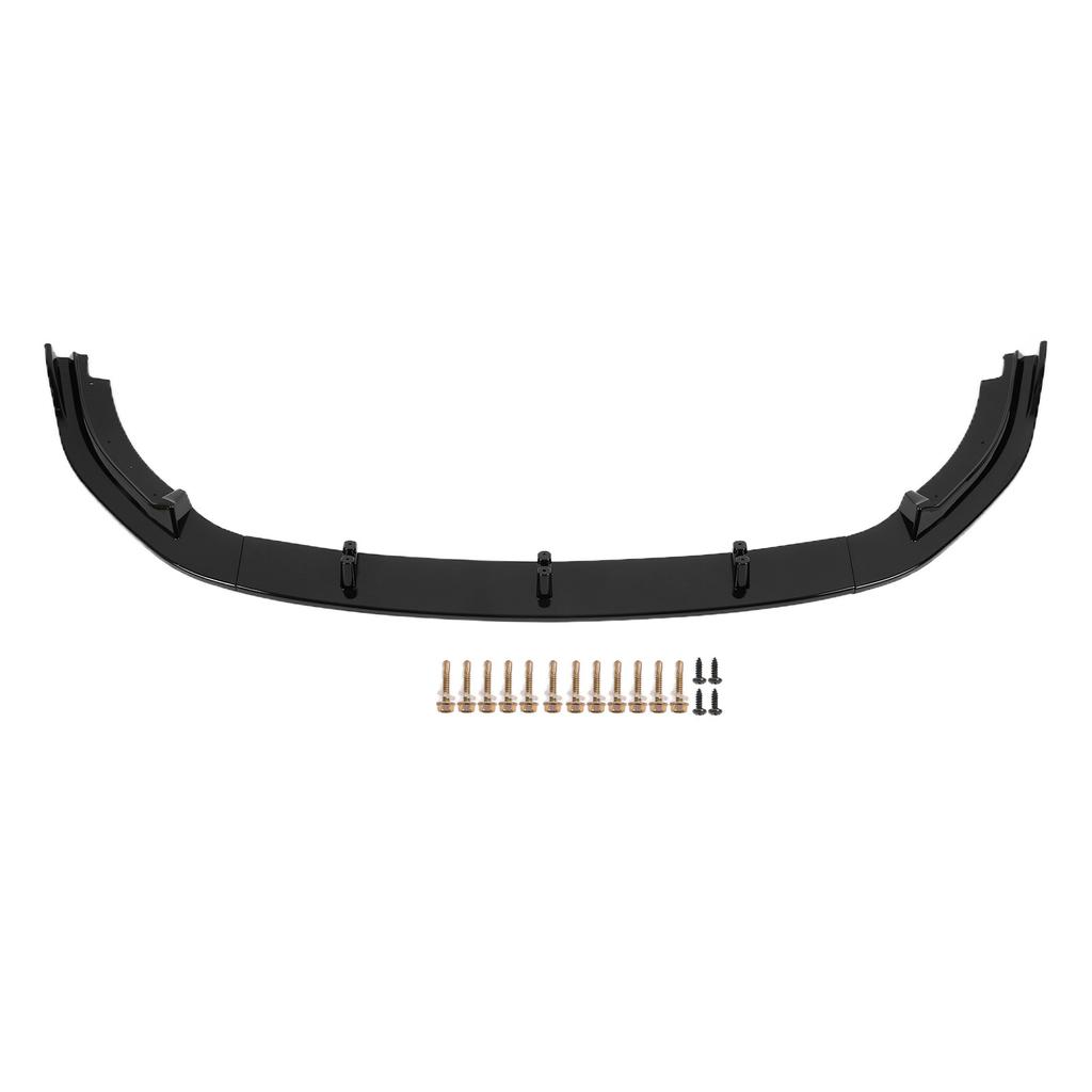3Sections Front Bumper Splitter Lip UV Resistant Replacement for MK6 GTD 2009‑2013 Glossy Black