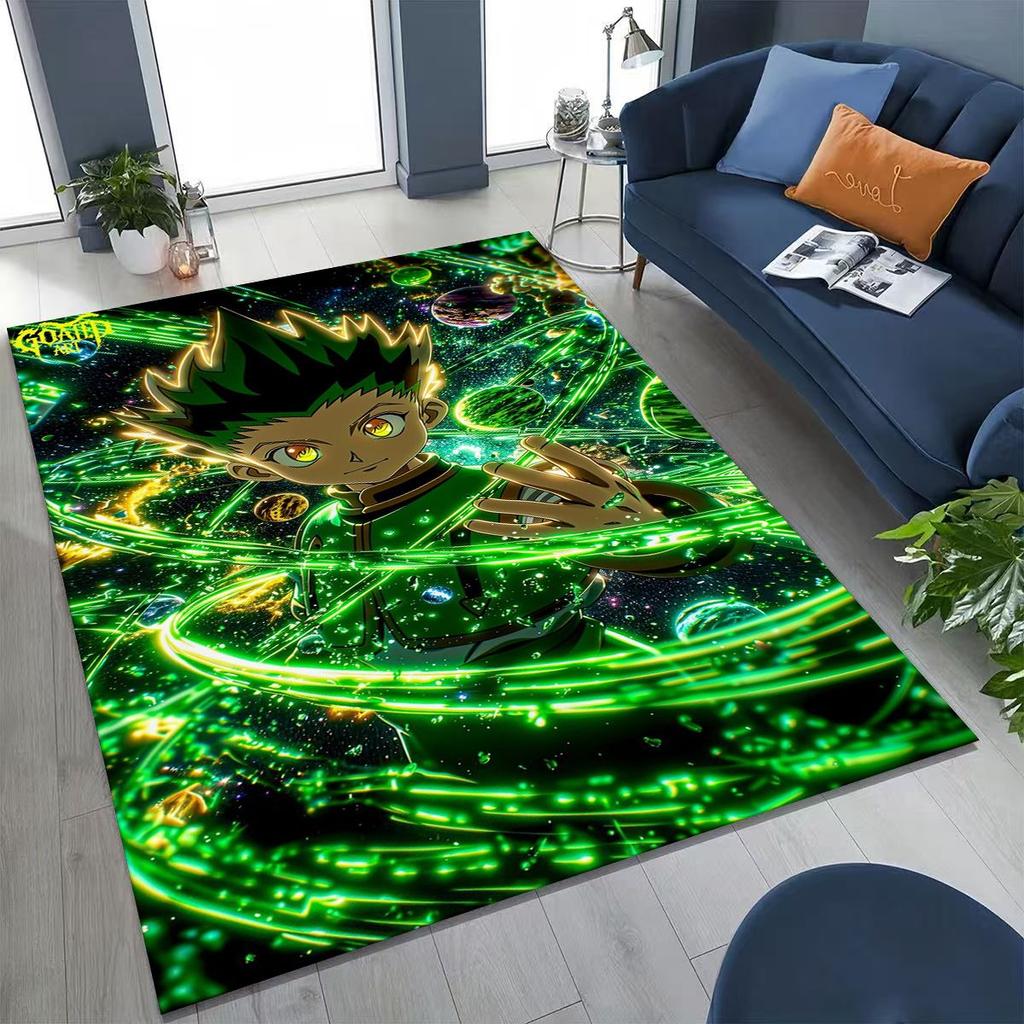 Anime HUNTER X HUNTER HXH Gon Freecss Killua Cartoon Rug for Bedroom Living Room Sofa Home Doormat Decor,Kids Non-slip Floor Mat