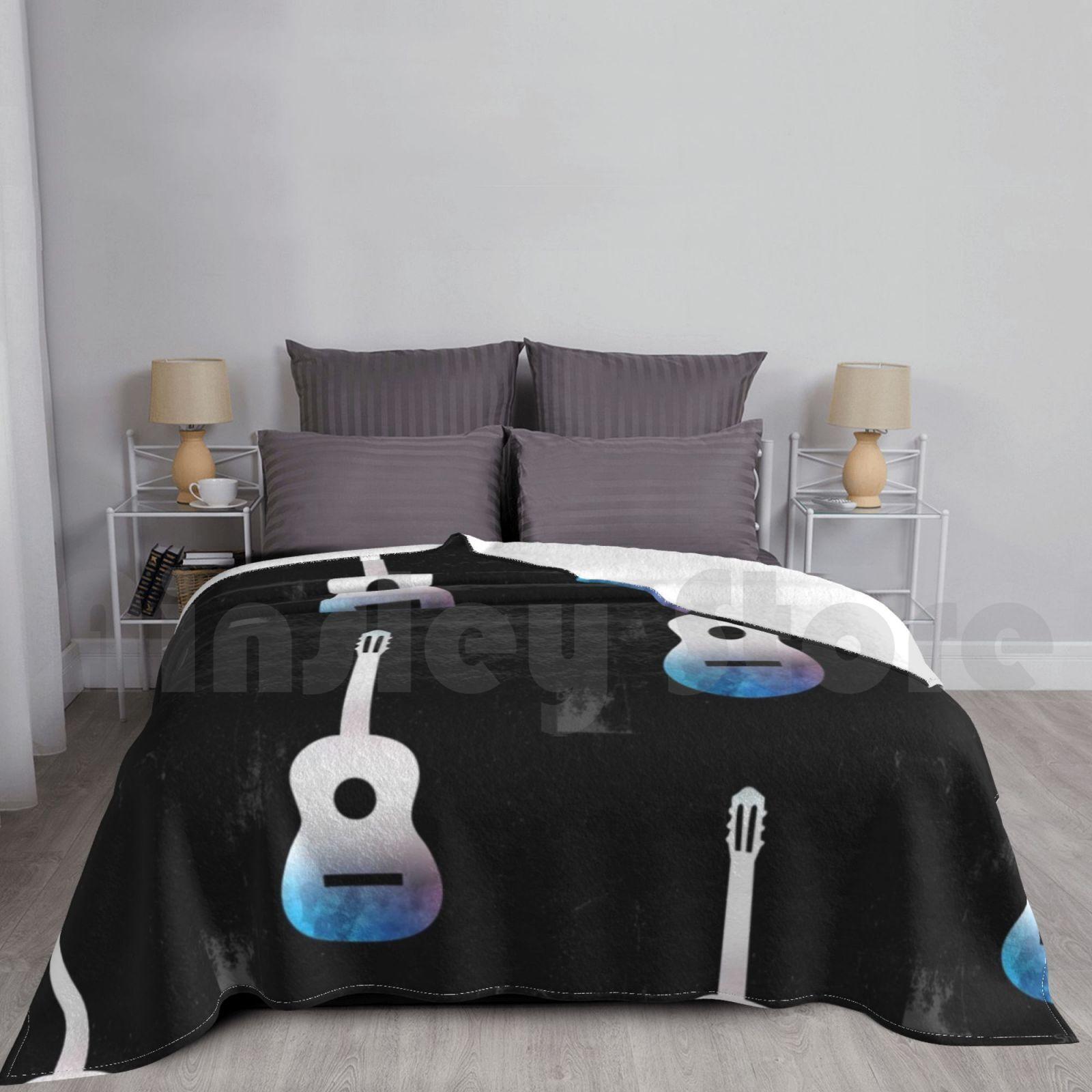 Guitar Player Gift Idea Blanket For Sofa Bed Travel Guitar Music Guitar Player Guitarist Electric Guitar Bass Size: 75*100cm, Weight: 230 GSM