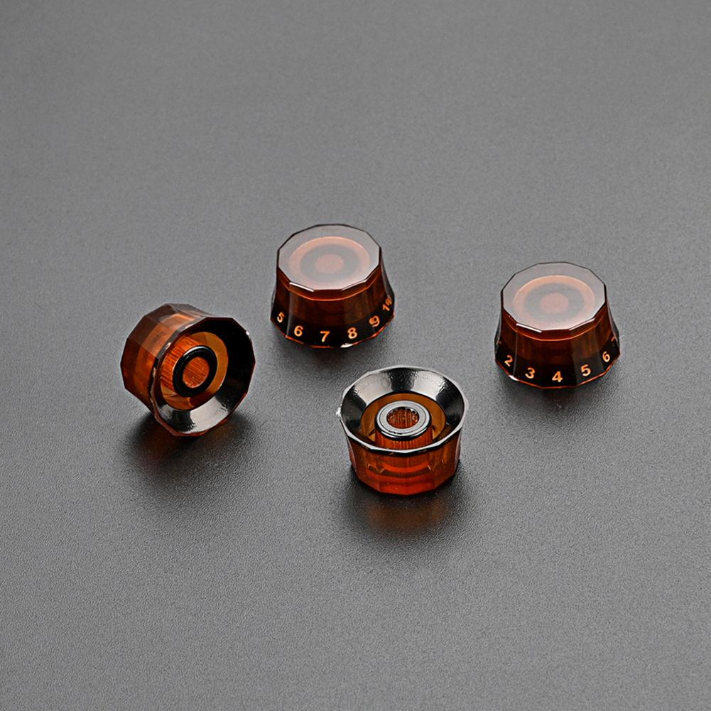 4 Pcs Electric Guitar Knobs Guitar Musical Instrument Parts Replacement Turning Guitar Knobs Lampshade Style Guitar Bell Knobs