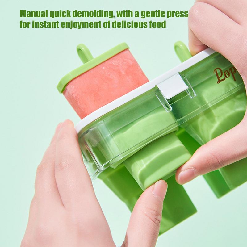 Silicone Ice Pop Molds Reusable 8 Grid Ice Popsicle Maker Ice Pop Maker Easy Release Ice Pop Molds For Homemade Treats