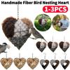 1-3Pcs Handmade Fiber Bird Nesting Heart Bird Nesting Heart For Yard Garden Decor Creative Welcoming Nest Bird-keeping Supplies