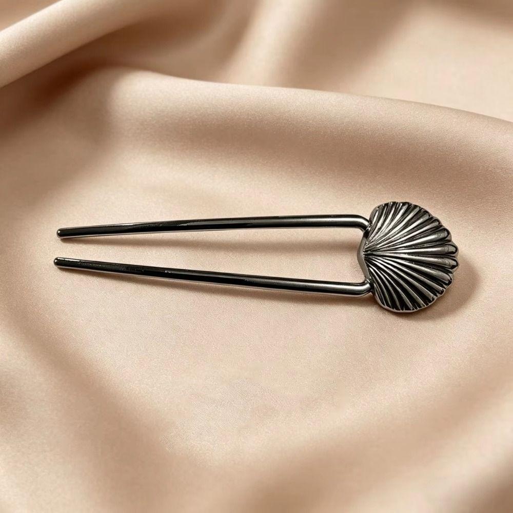 Cynk Stop Cynkowy W Kształcie Litery U Spinki do Włosów Metalowe Spinki do Włosów w Kształcie Litery U Eleganckie Patyczki do Włosów z Muszli Akcesoria Hanfu