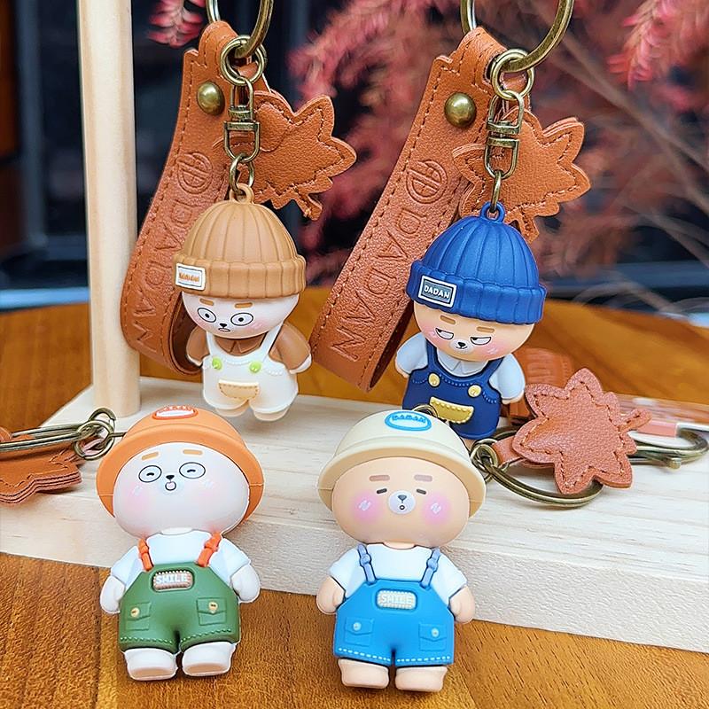 Wear Clothes Hat Bear Series Keychain With Pvc And Alloy Material For Gift Kids