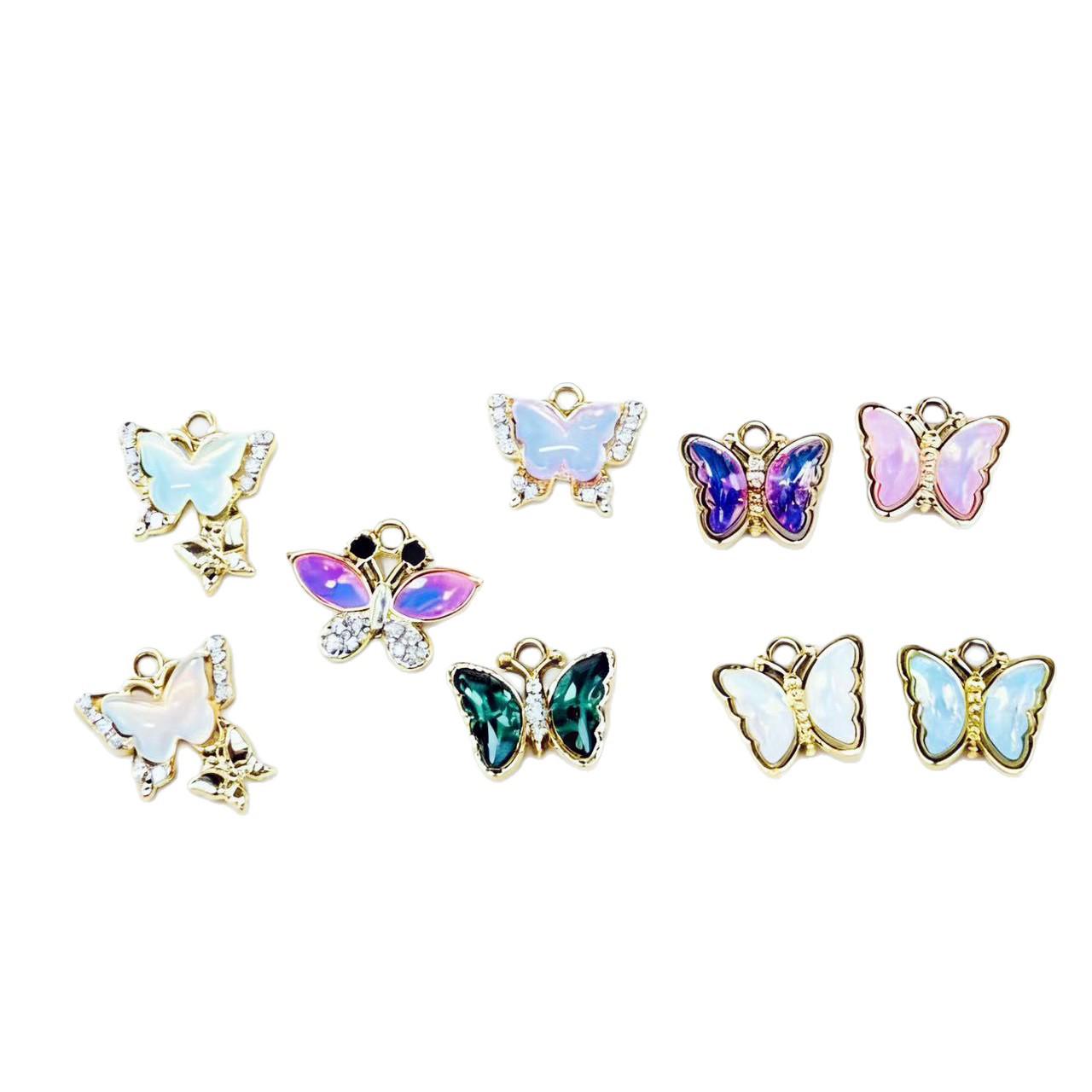 Rhinestone Inlaid Bow Gem Pendant for DIY Jewelry Accessories Model B: 1.6cm x 1.2cm, 1g