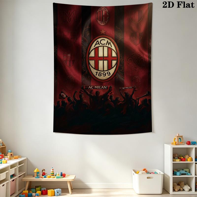 Ac Milan Crest Emblem Threepiece Set 1 Duvet Cover 2 Pillowcase Without Core Duvet Cover And Pillowcase Bedding Set Christmas Birthday Gift