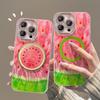 The Xigua Stand Is Suitable for Apple 16 Pro Max Phone Cases, 15 Precision Hole Magnetic Feather Yarn 13, Niche 14, Premium Feel, 11