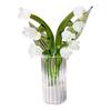 Mini Glass Lily of The Valley Flower Figurine Handmade Faux Crystal Small Flower Bouquet Collectible Ornaments for Mother's Day Birthday Valentines