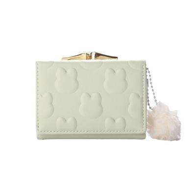 Cute, Easy-to-use, Tri-fold Wallet with Clasp Closure and Coin Purse. Perfect for Girls, Women, and Children. Features a Charming Rabbit Design. A