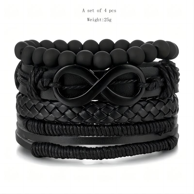Hot Sale Unlimited 8 Character Accessories 4-piece Cowhide Bracelet Handwoven Retro Fashion Bracelet