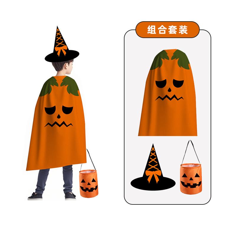 

Halloween Cape Children s Costume Halloween Candy Bag Candy Bag Witch Hat Pumpkin Cape Clothes child