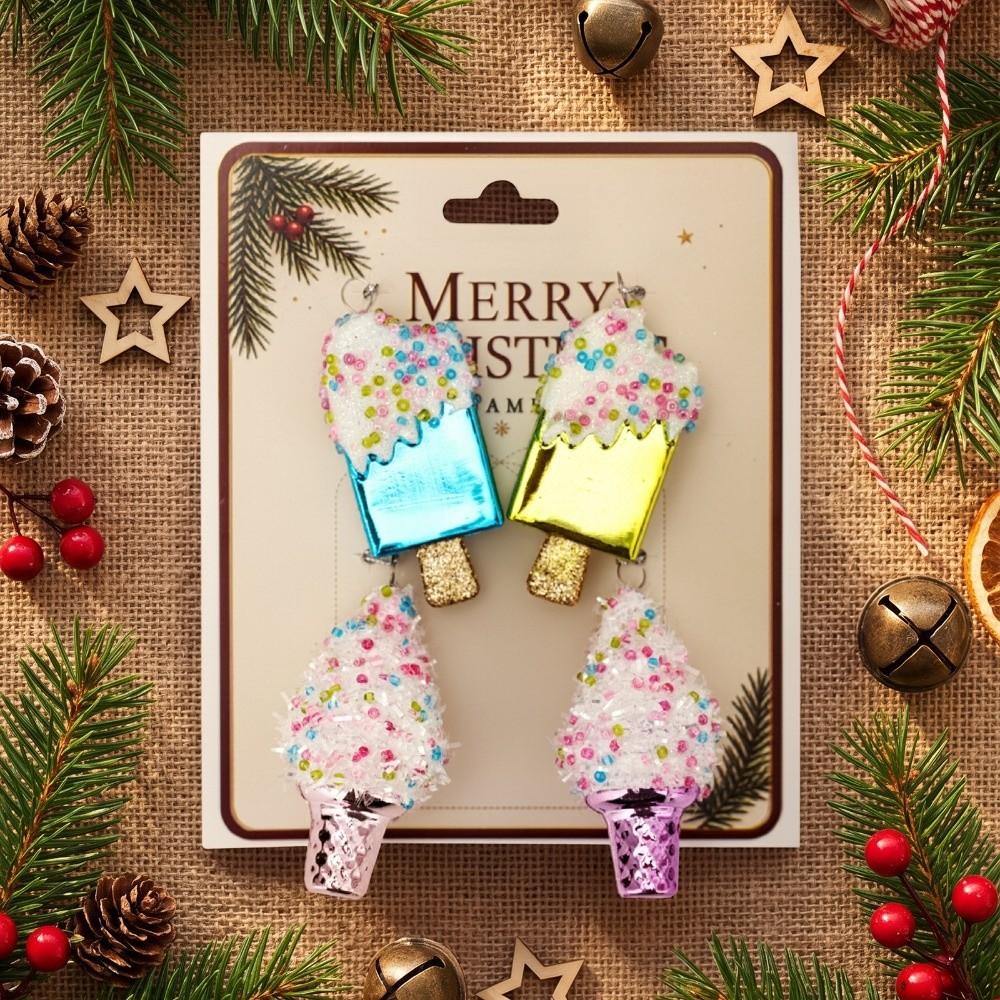 4PCS Packaged Set Tree Pendant Assorted Shapes Hanging Decoration Xmas Bauble  Festive Arrangement