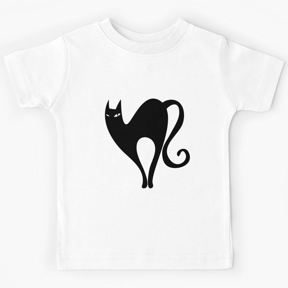 Black cat cartoon silhouette Kids T-Shirt 140