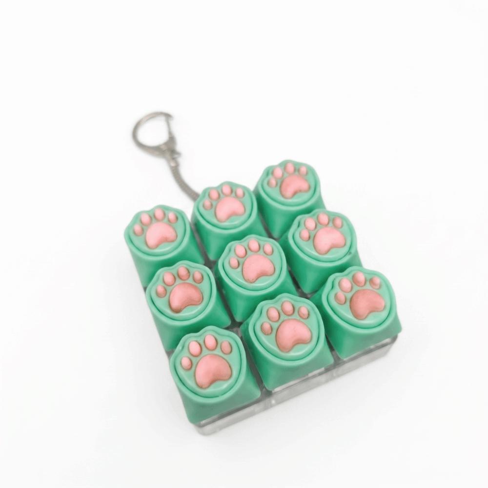Luminated Button Cat Mechanical Keyboard Keyring Cat Paw Button Keycap Keychain  Boys