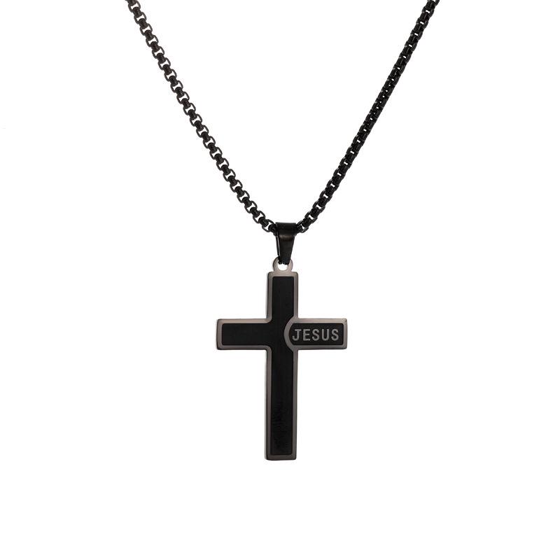 Hot-Selling Women's Titanium Steel Cross Pendant Snake Chain Necklace - Non-Fading Stainless Steel Jewelry