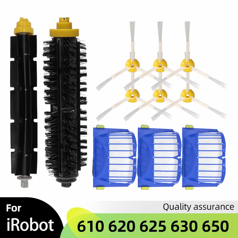 Ersatzteil-Set für iRobot Roomba 600 Serie 610 620 625 630 650 660 Staubsauger-Bürstenrolle Aero Vac Filter + Seitenbürste