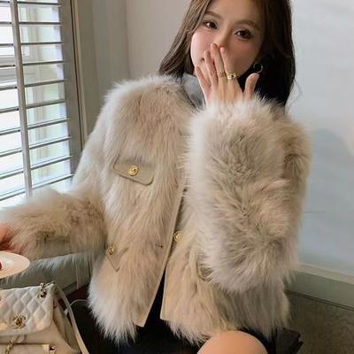 Pelzjacke Damen Herbst und Winter leicht neu Imitation Fuchsfell schlank und dünn Pelzmantel
