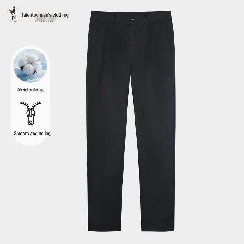 Caizi Men s Straight-Leg Cotton Blend Business Casual Pants 38