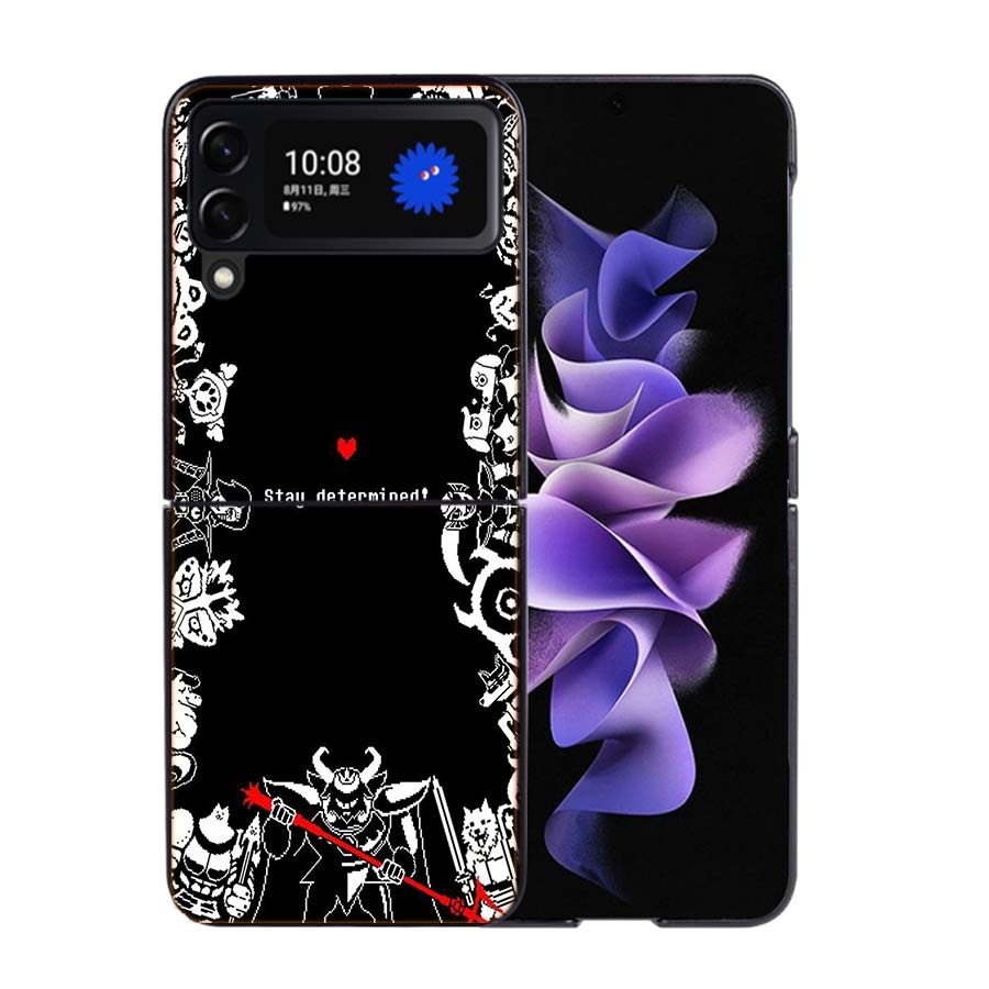 Game Undertale Phone Case For Samsung Z Flip 7 6 5G Galaxy Z Flip4 Z Flip5 Z Flip3 Coque Black Hard PC Shell Protective Cover