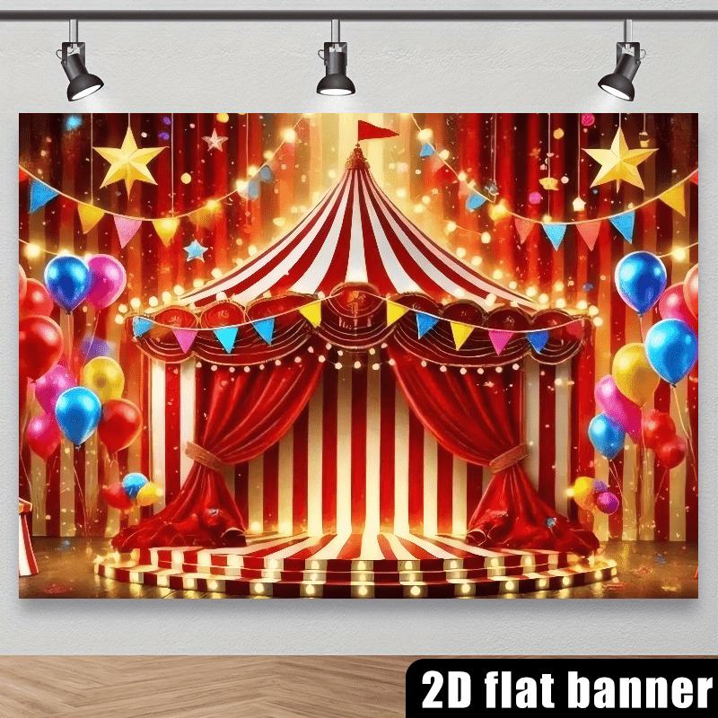 2D Planar Circus Theme Background Fabric for Studio Shooting Festival Celebration Interior Decoration Wall Decoration
