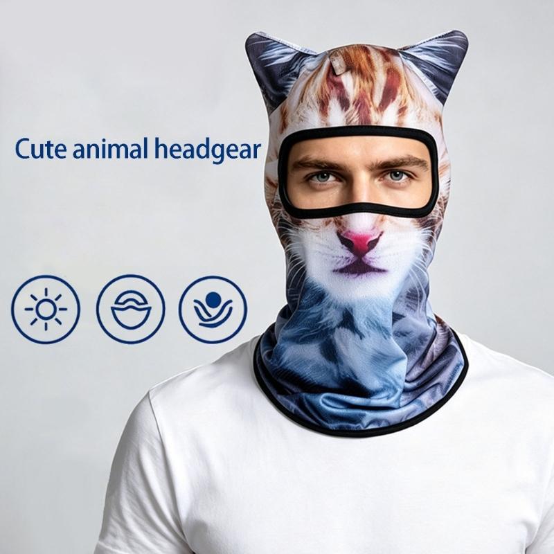 Stand Ear Animal Balaclava Face Mask Quickly Dry Light Weight Breathable Funny Cycling Mask for Cycling Running Camping