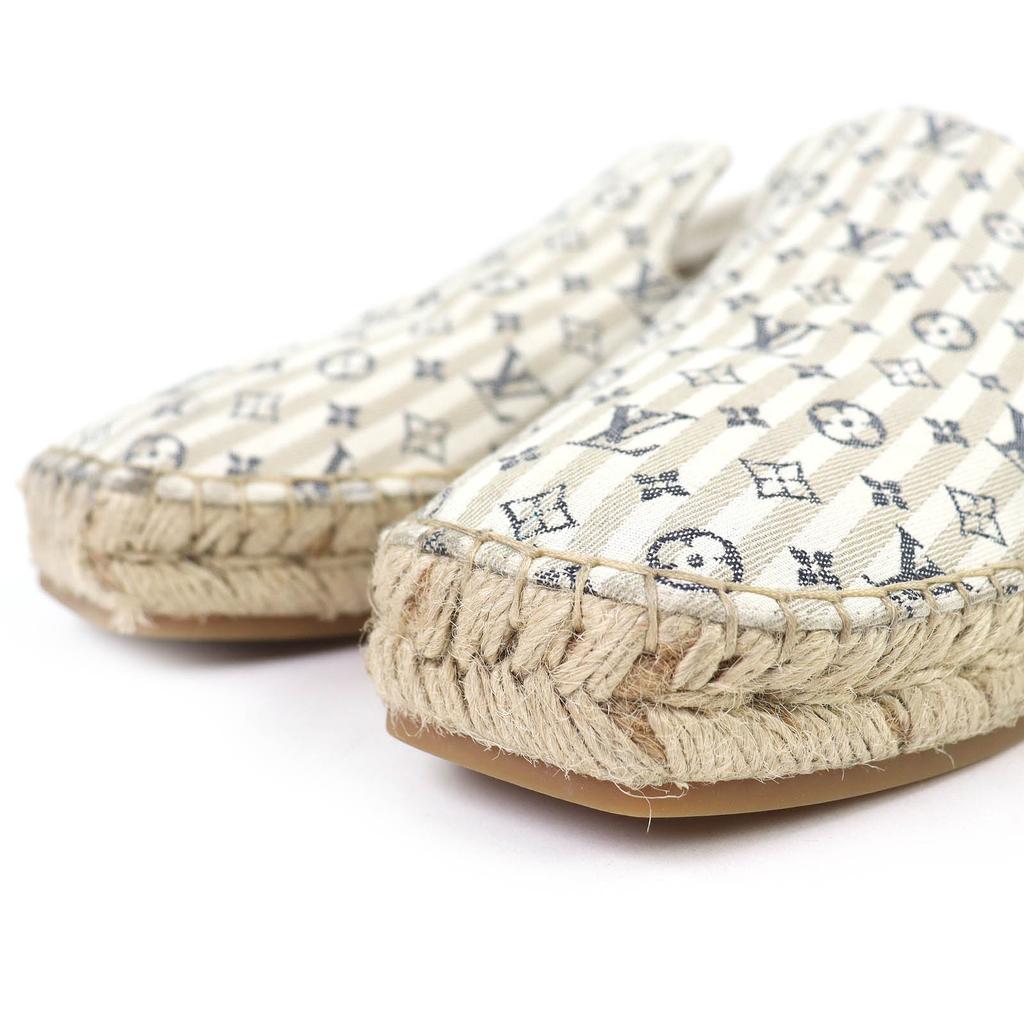 Excellent LOUIS VUITTON Monogram Espadrille Slip-on Flat Shoes Sandals 5.5 Used