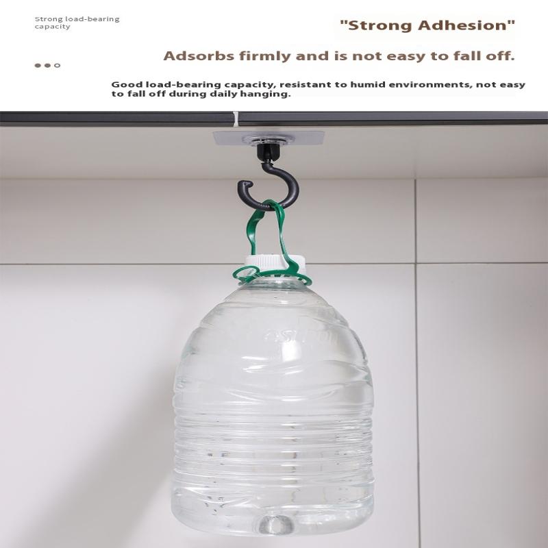 20/10 Pcs Self-Adhesive Wall Hanging Hook 360° Rotating No-Drilling Ceiling Household Hook