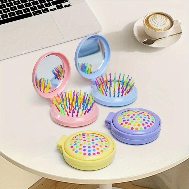 20 Pack Foldable Travel Mirrors Round Portable 2 In 1Mini Combs for Women Girl Compact and Small with Mirror for Hair Brushing