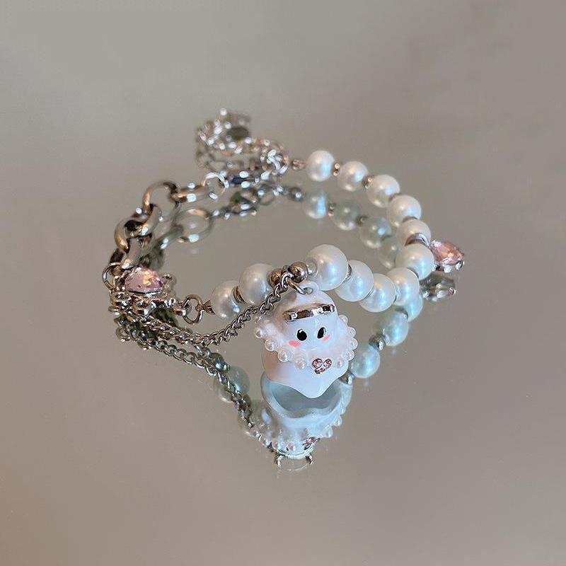 

Модный готический эстетический браслет-цепочка в стиле призрака с жемчугом для женщин и мужчин, панк-хэллоуин, 2000-е годы, эмо-ювелирные аксессуары A1