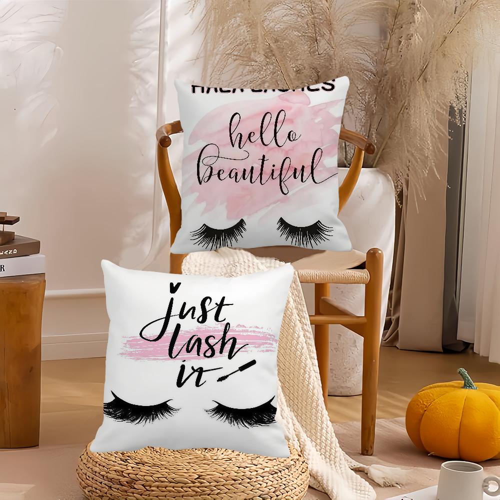 Ins Style Beauty Makeup Eyelash Pillow Case Suitable For Bedrooms Living Rooms Cars Home Decoration