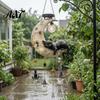 Campanelle a Vento da Appendere per Giardino Esterno, Lampada Alimentata a Energia Solare Luna Gatto Nero, Impermeabile Resina Decorazione Curativa con Luci per Patio Cortile,