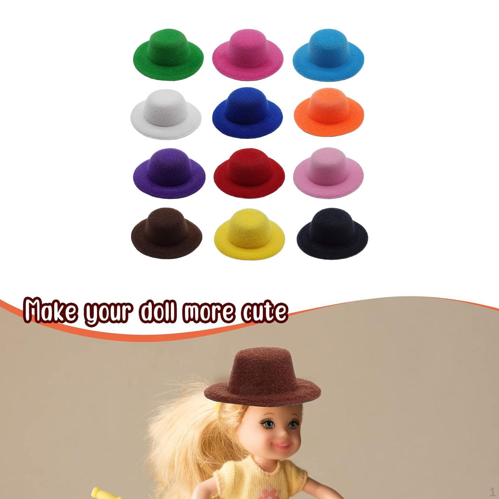 

12 шт. Мини-официальные шляпы, милая кукольная шляпа, мультяшная одежда, украшения для головных уборов, самодельная игрушка Multicolor