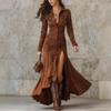 2025 British Retro Slim Fit Dress with Irregular Hem for Autumn/Winter