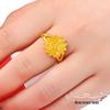 Adjustable Gold-Plated Vietnamese Sand Flower Ring for Women