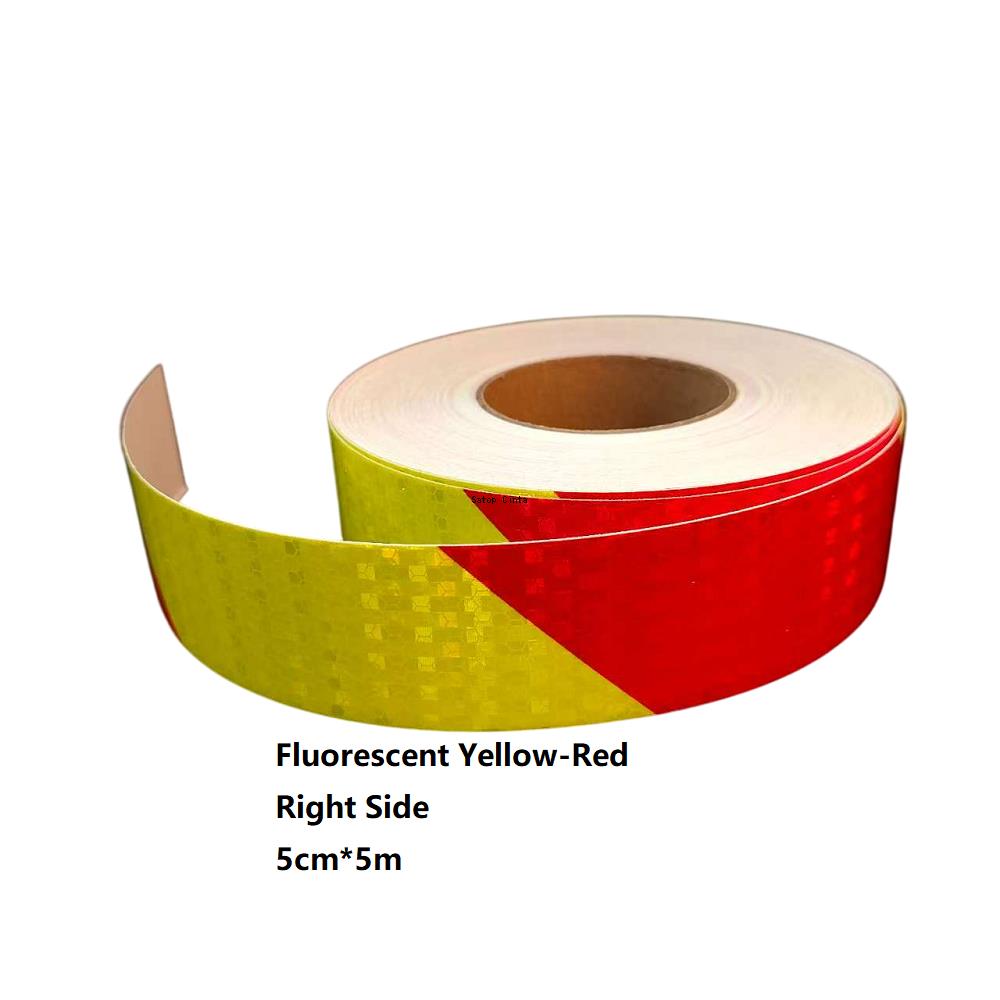 5cm/10cm/15cm/20cm*5M Fluorescent-Yellow-Red Reflective Car Sticker Right Twill Honeycomb PVC Reflector Material Waterproof Tape