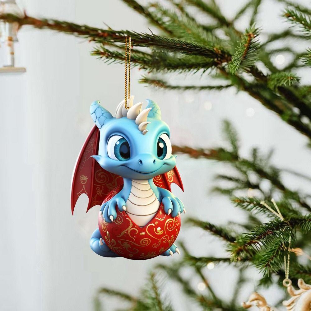 Lifelike Flying Dragon Baby Pendant Cartoon Xmas Tree Flat Pendant  New Year Gift