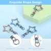 30pcs Metal Spring Snap Key Chain Star Shape Swivel Snap Clasp Keyring Chain Hanging Buckle with Open Jump Rings for DIY Craft Bag Rainbow [uxcell]