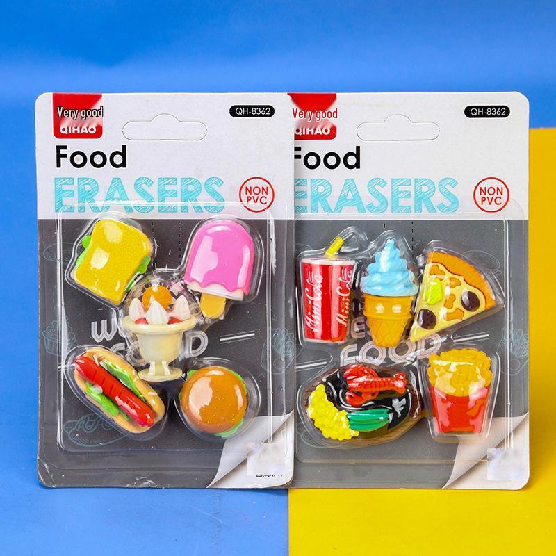 Adorable Cartoon Mini Eraser Set for Students – Perfect Back-to-School Gift