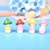 4 Pcs Mushroom Doll Figures Decor Mini Fairy Garden Animal Statue Miniature Garden Moss Micro Landscape Ornaments Resin Craft