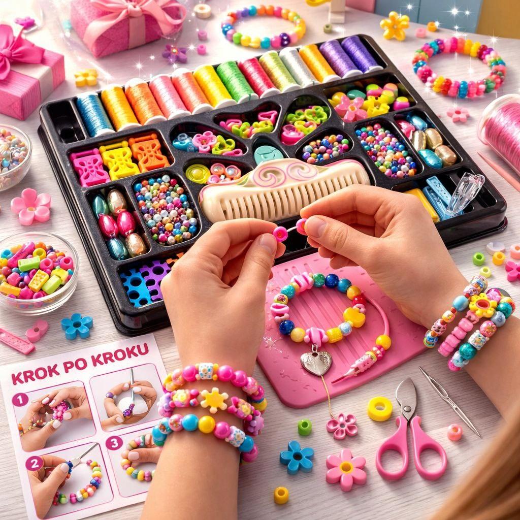 DIY BRACELET MAKING KIT BEADS and + 12-SPLOOP MACHINE